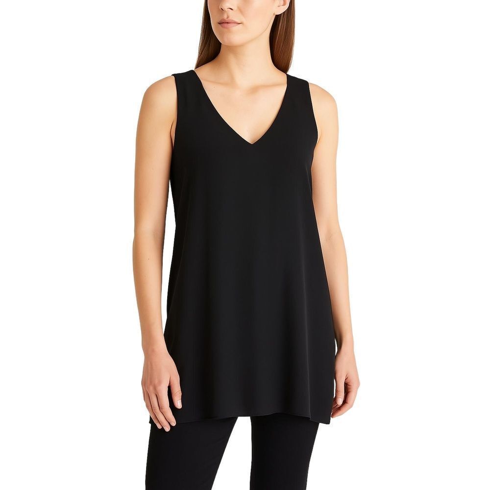 Witchery BlackโMinimalist Modern Tunic Length Sleeveless Top Womens 10